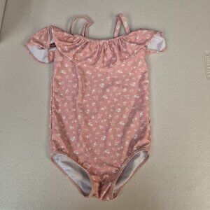 Kuling Pink Floral Swimsuit 110/116 (~5/6T)